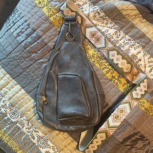 Stylish Brown Leather Sling Bag